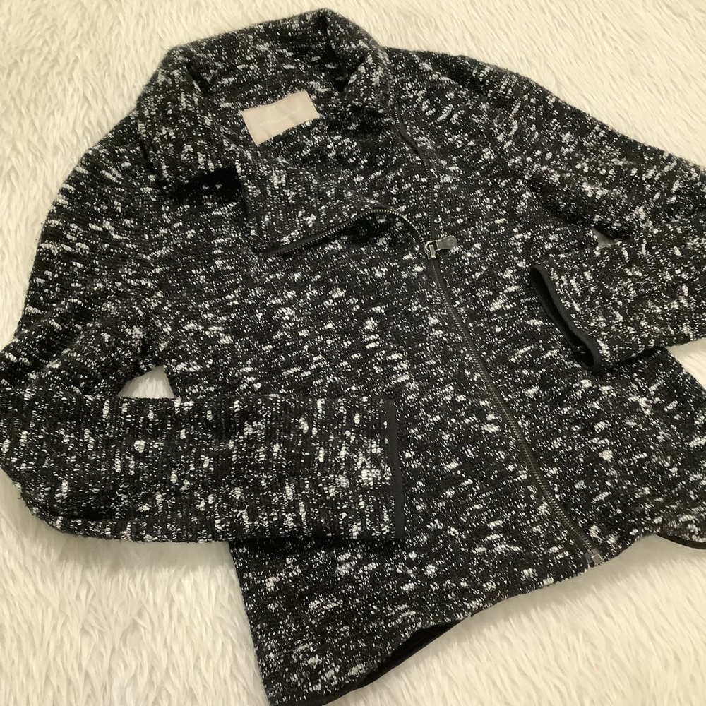 Banana republic black rocker jacket side zipper size 4